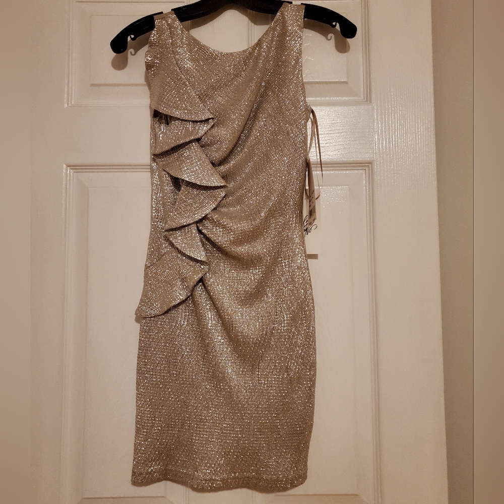Hailey Logan Gold Cocktail Dress